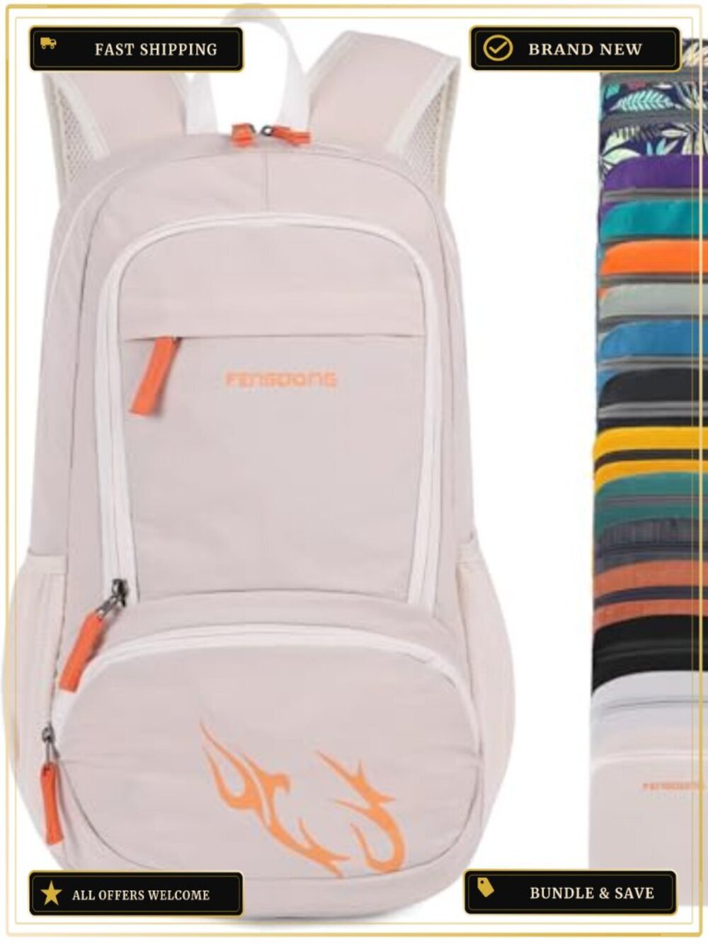 Foldable Waterproof Hiking Daypack 35L Lightweight Travel Backpack Nylon